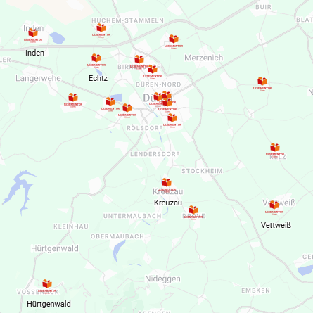 Liste der von LESEMENTOR Düren unterstützen Schulen,